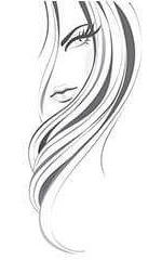 female half-profile line art image